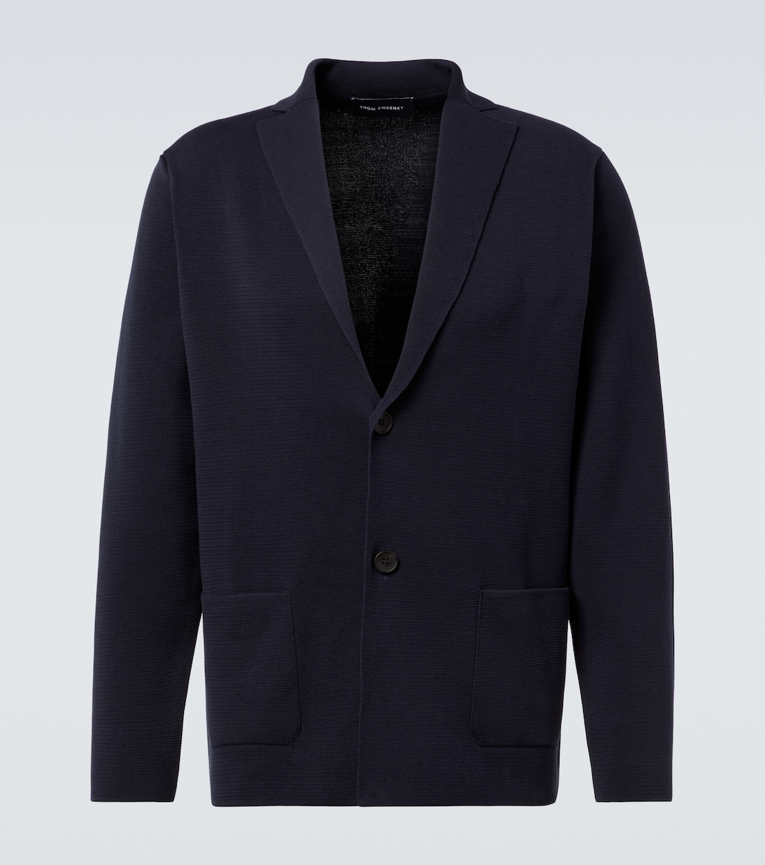 

Вязаный хлопковый жакет креп Thom Sweeney, темно-синий
