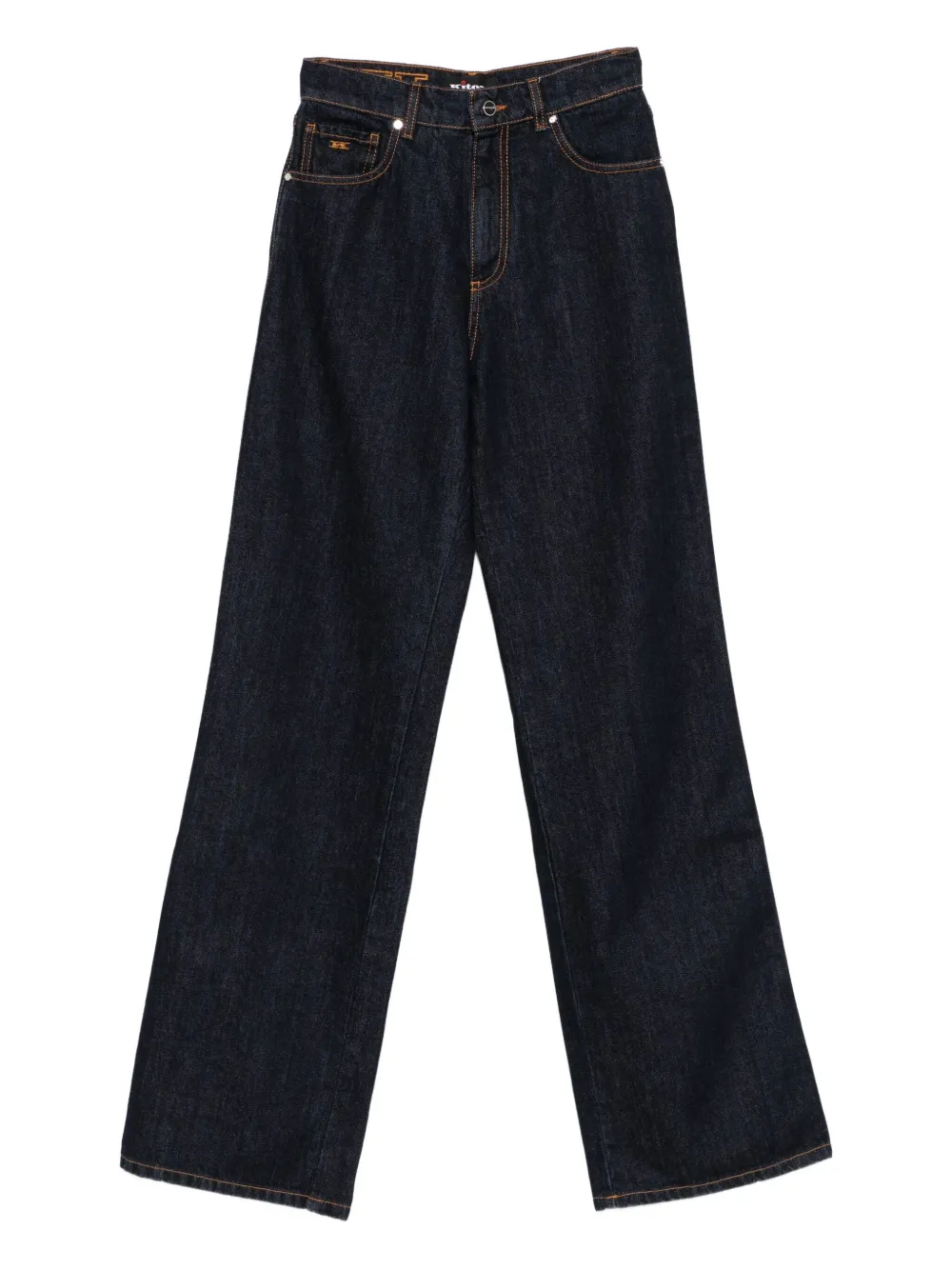 

Джинсы с оранжевой прострочкой Kiton, синий