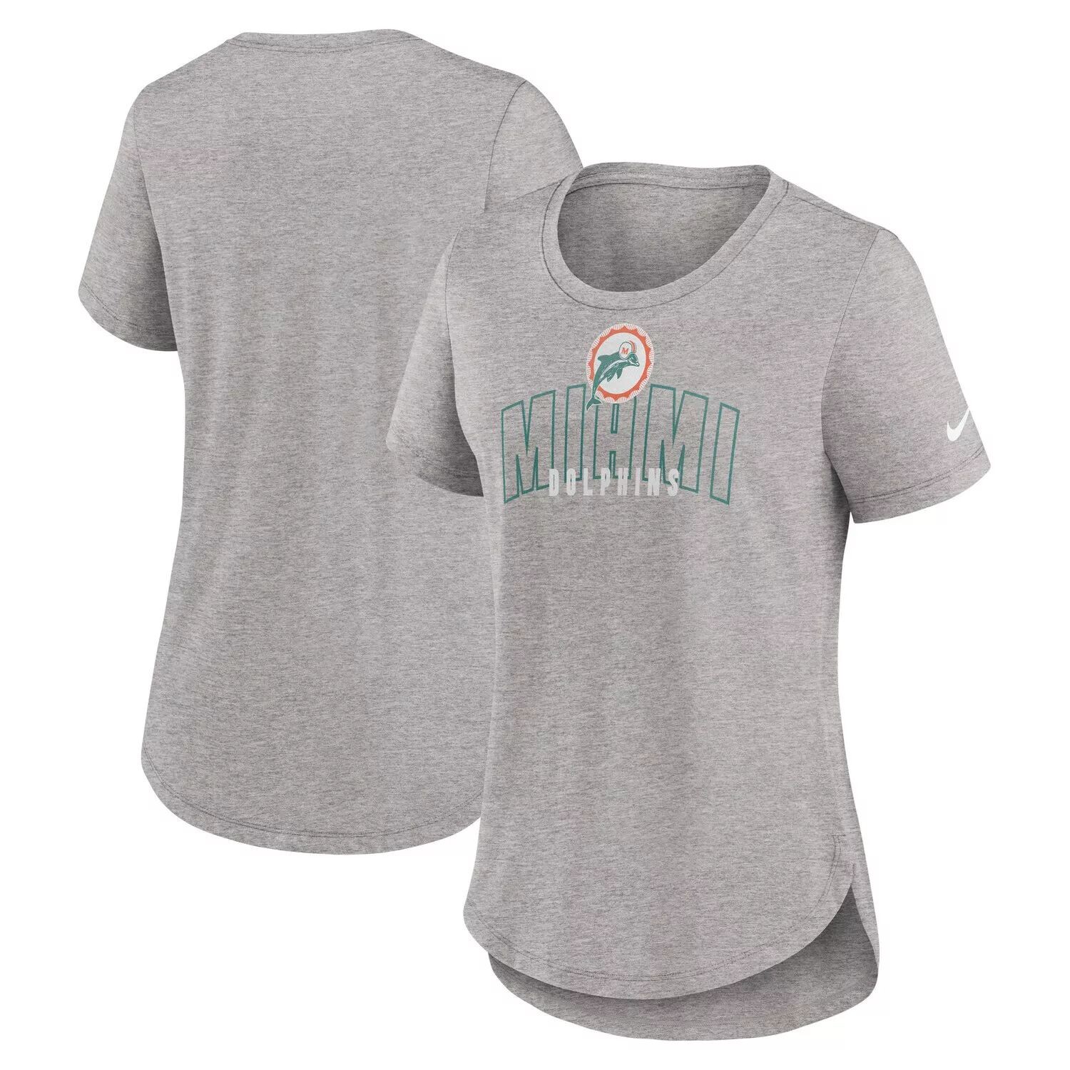 

Женская футболка Nike Heather Grey Miami Dolphins Fashion Tri-Blend Nike