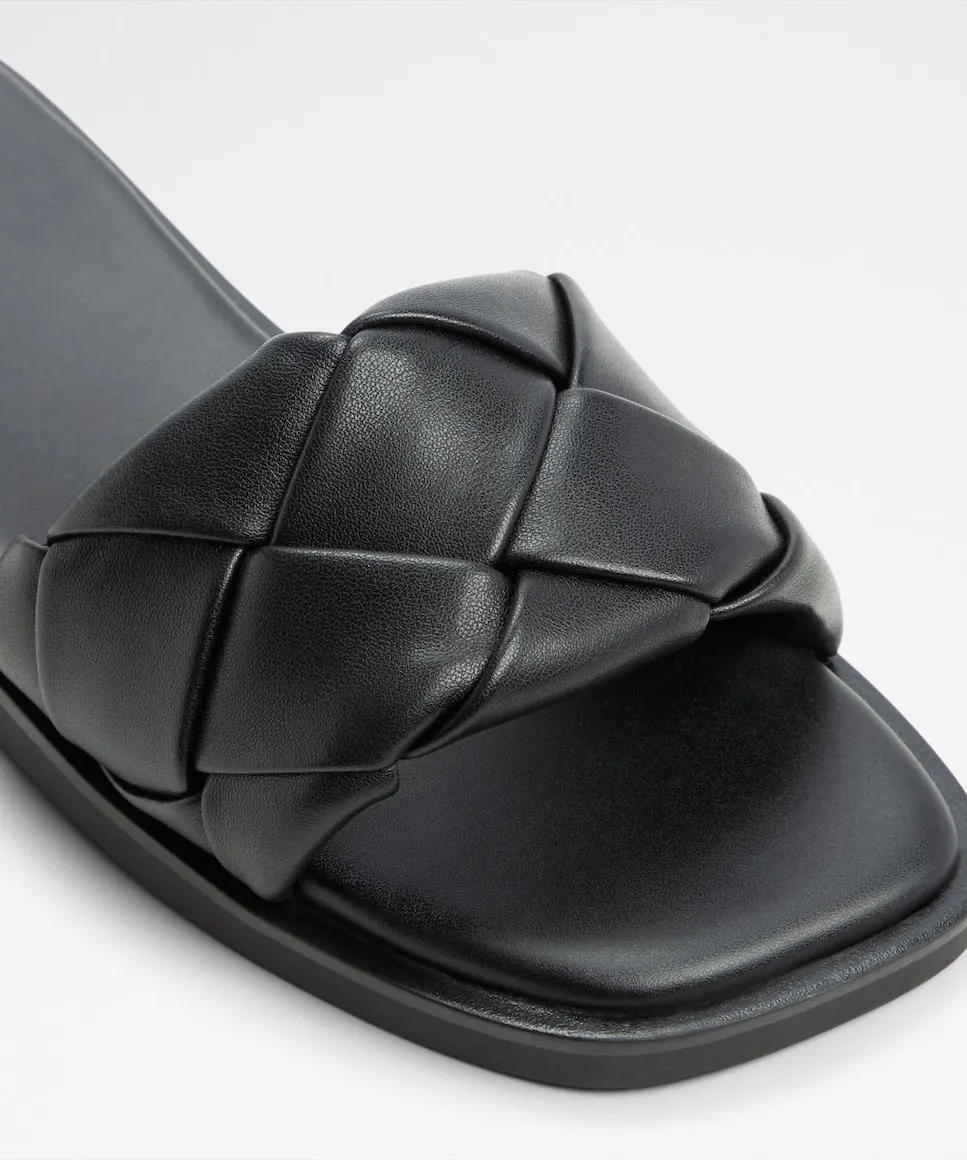 Женские сандалии на плоской подошве с квадратным носком Aldo, черный — фото 4