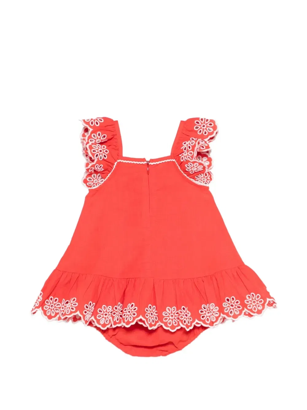 Платье с оборками и цветочным принтом Stella McCartney Kids, красный — фото 2