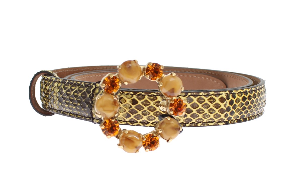 

Изысканный ремень из кожи водяной змеи серого цвета Dolce & Gabbana