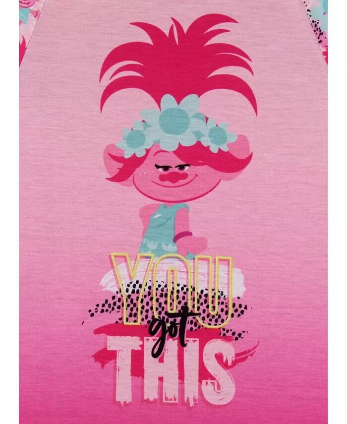 Пижамная ночная рубашка для девочек Dreamworks You Got This Poppy Pajama Trolls, розовый — фото 2
