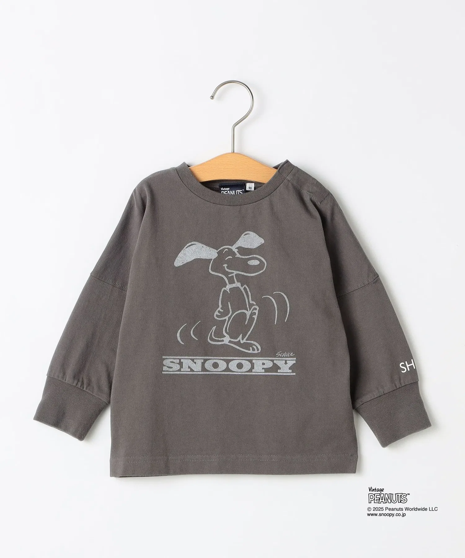 Детская хлопковая футболка с длинным рукавом SHIPS KIDS SNOOPY серая