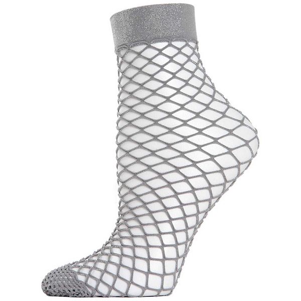 

Женский ажурный глиттерный носок-гольф fishnet Memoi, Charcoal