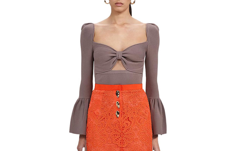 

Self-portrait Селфи FW22 Вязаный свитер Женский Brown