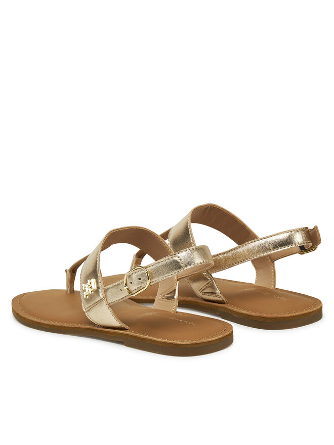 Сандалии Metallic Leather Thong Sandal FW0FW08798 Tommy Hilfiger, золотой — фото 3