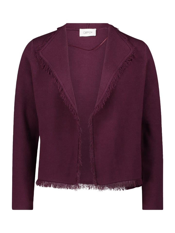 

Вязаный кардиган с бахромой темно-баклажанового цвета CARTOON