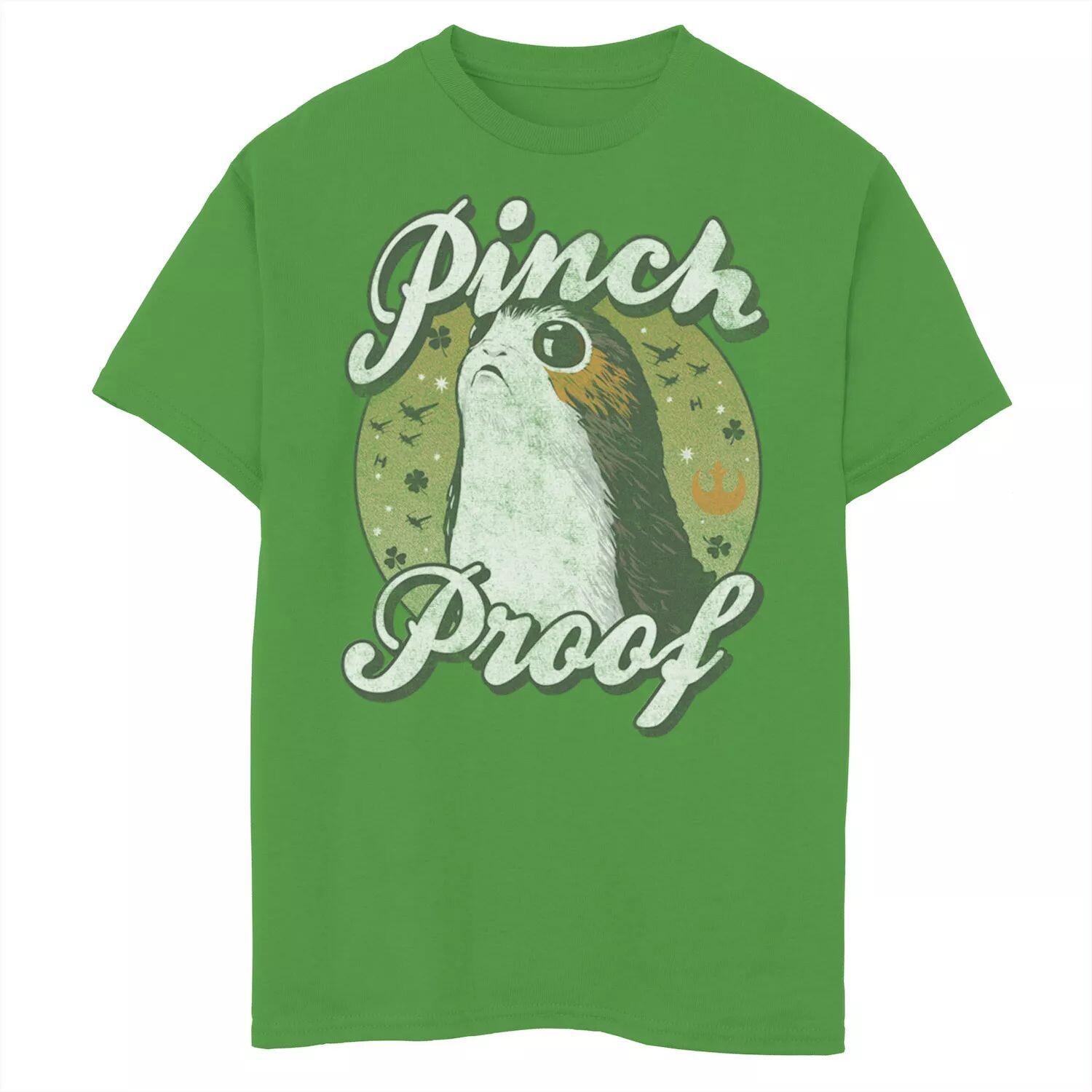 

Футболка с изображением портрета и портретом «Звездные войны» Porg St. Patty's для мальчиков 8–20 лет Star Wars