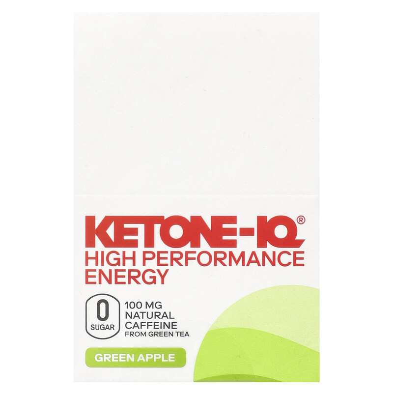 

Ketone-IQ, High Performance Energy, зеленое яблоко, 6 флаконов по 59 мл (2 жидк. Унции)