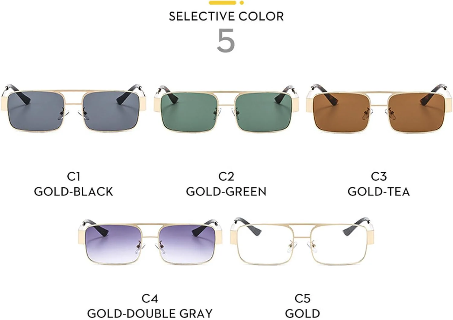 

Солнцезащитные очки с двойной перемычкой, квадратной формы, женские, модные, градиентные, с защитой от УФ-излучения UV400, ретро, ​​мужские, панк mincl, Green