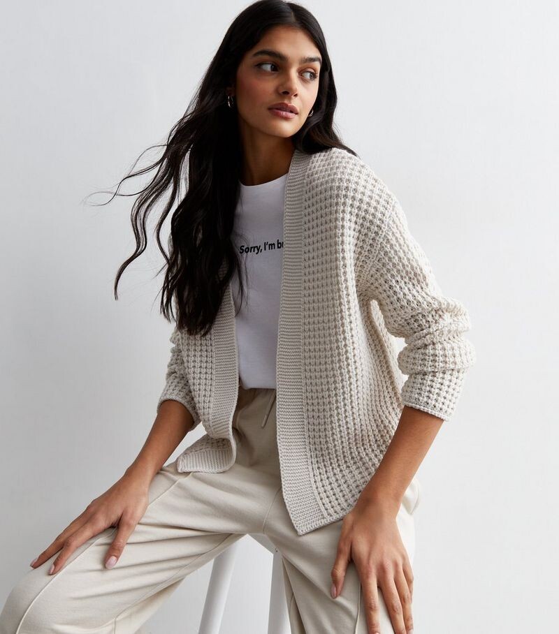 

Вязаный кардиган Off White Stitch New Look, белый