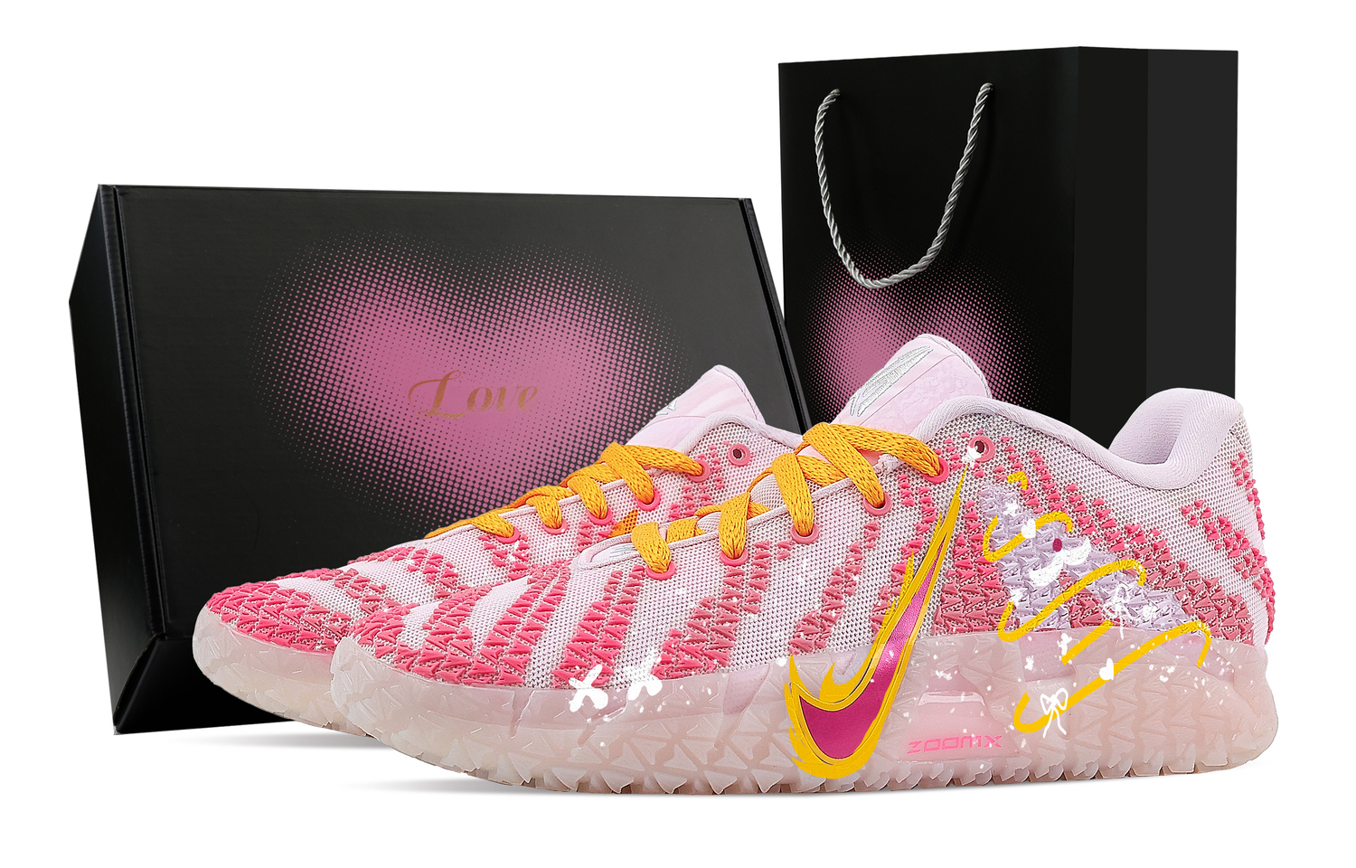 

Nike Ja Morant 3 Christmas Night, Heart Box Rebound Grip Low top Basketball Shoes Men's Pink