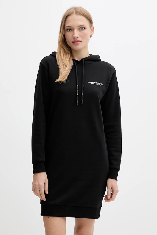 

Хлопковое платье Armani Exchange, черный