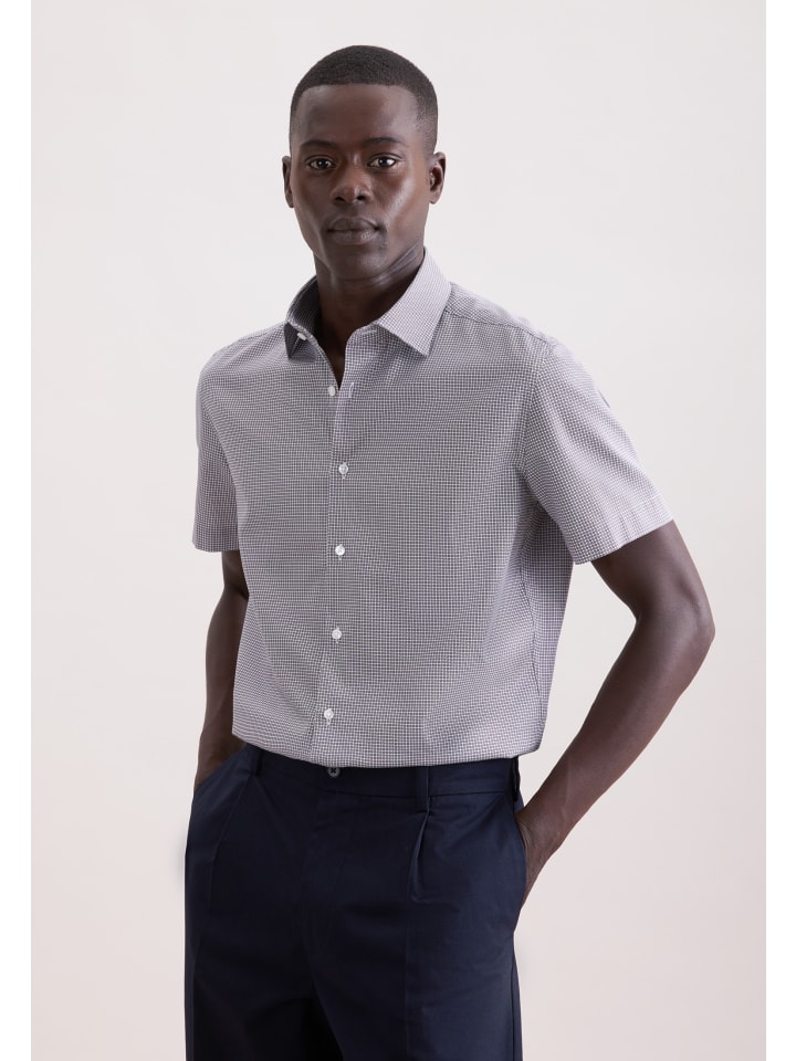 

Seidensticker Приталенная деловая рубашка бежевого цвета