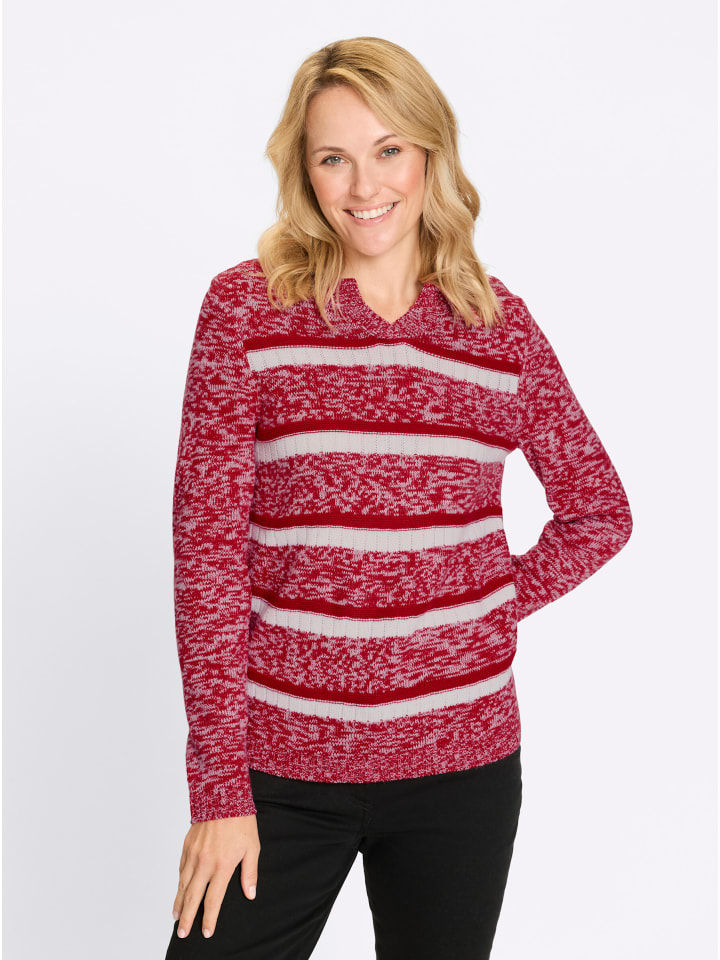 

Свитер с длинными рукавами в красно-белый узор Sieh an!