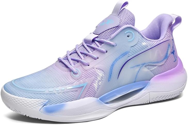 

Мужские баскетбольные кроссовки высокой производительности с стильным дизайном, дышащие и поддерживающие спортивные кроссовки для игры на площадке Pilluren, фиолетовый