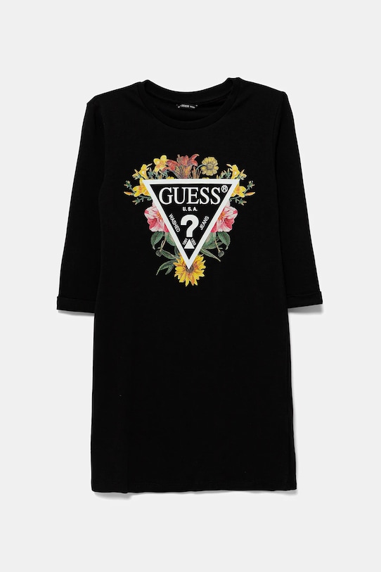 

Детское хлопковое платье Guess, черный