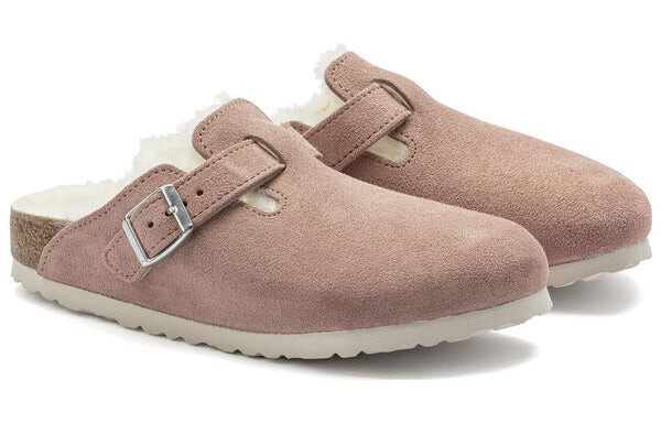 Тапочки boston shearling suede leather coated narrow fit 'pink clay' Birkenstock, розовый — фото 3