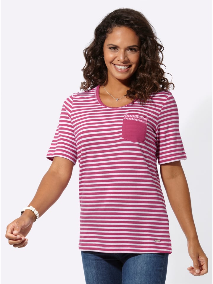 

Полосатая рубашка цвета фуксии с белыми полосками WITT WEIDEN