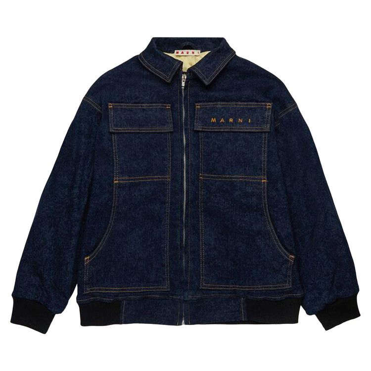 

Куртка Marni Kids Marble Wash Overdyed Jacket, Denim