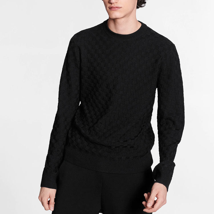 Толстовка Men's LOUIS VUITTON FW21 Solid Color Casual Round Neck Long Sleeves Knit Black — фото 2