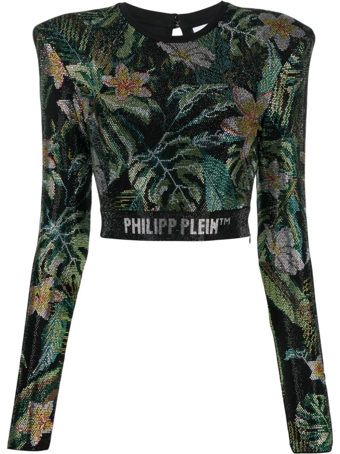 

Philipp Plein топ с длинными рукавами и кристаллами, черный
