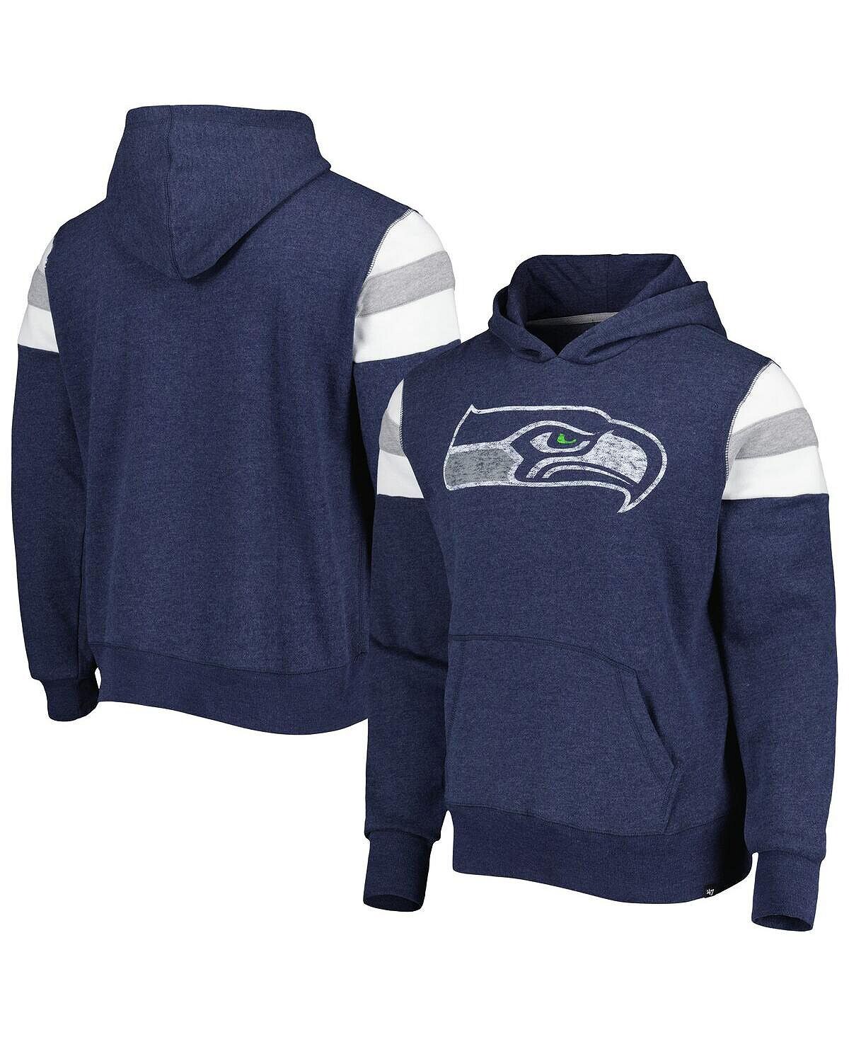 

Мужской темно-синий пуловер с капюшоном Seattle Seahawks Premier Nico '47 Brand