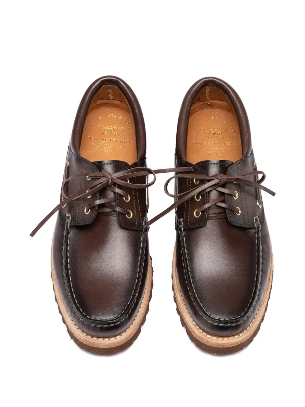 Кожаные лодочные туфли Heritage flexi 001 Officine Creative, коричневый — фото 3