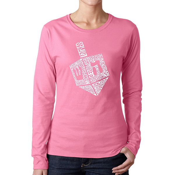 

Футболка с длинным рукавом Hanukkah dreidel La Pop Art, Pink, Розовый, Футболка с длинным рукавом Hanukkah dreidel La Pop Art, Pink