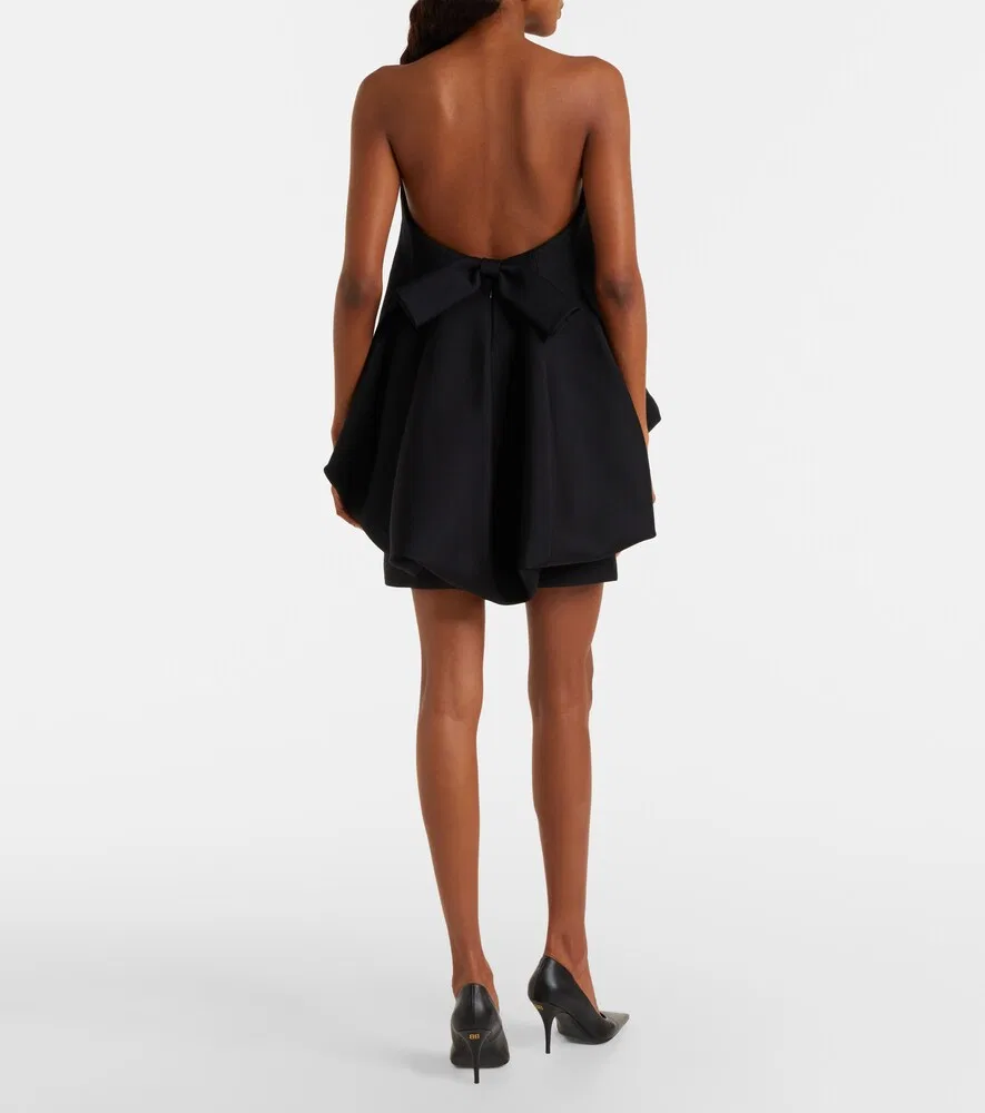 Платье-бюстье с баской Balenciaga, черный — фото 3
