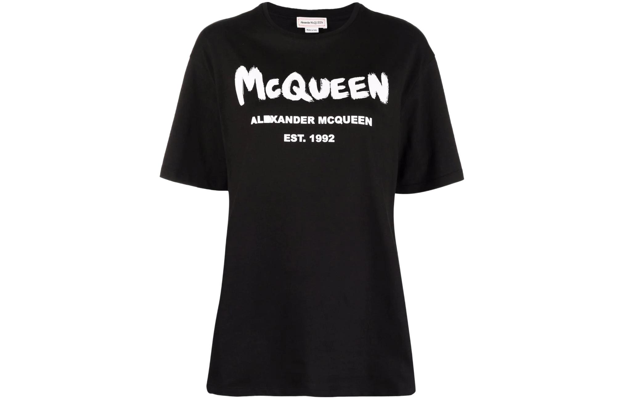 Alexander McQueen Футболка SS22 женская черная — фото 3