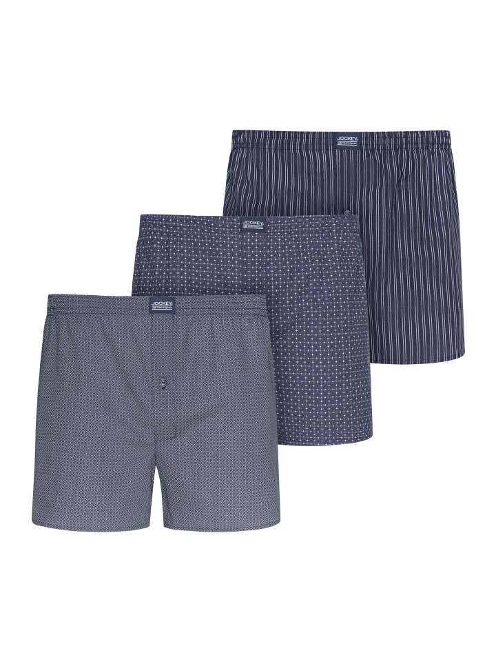 

Трусы боксеры Jockey Boxershorts Woven 3 Stück, темно-синий