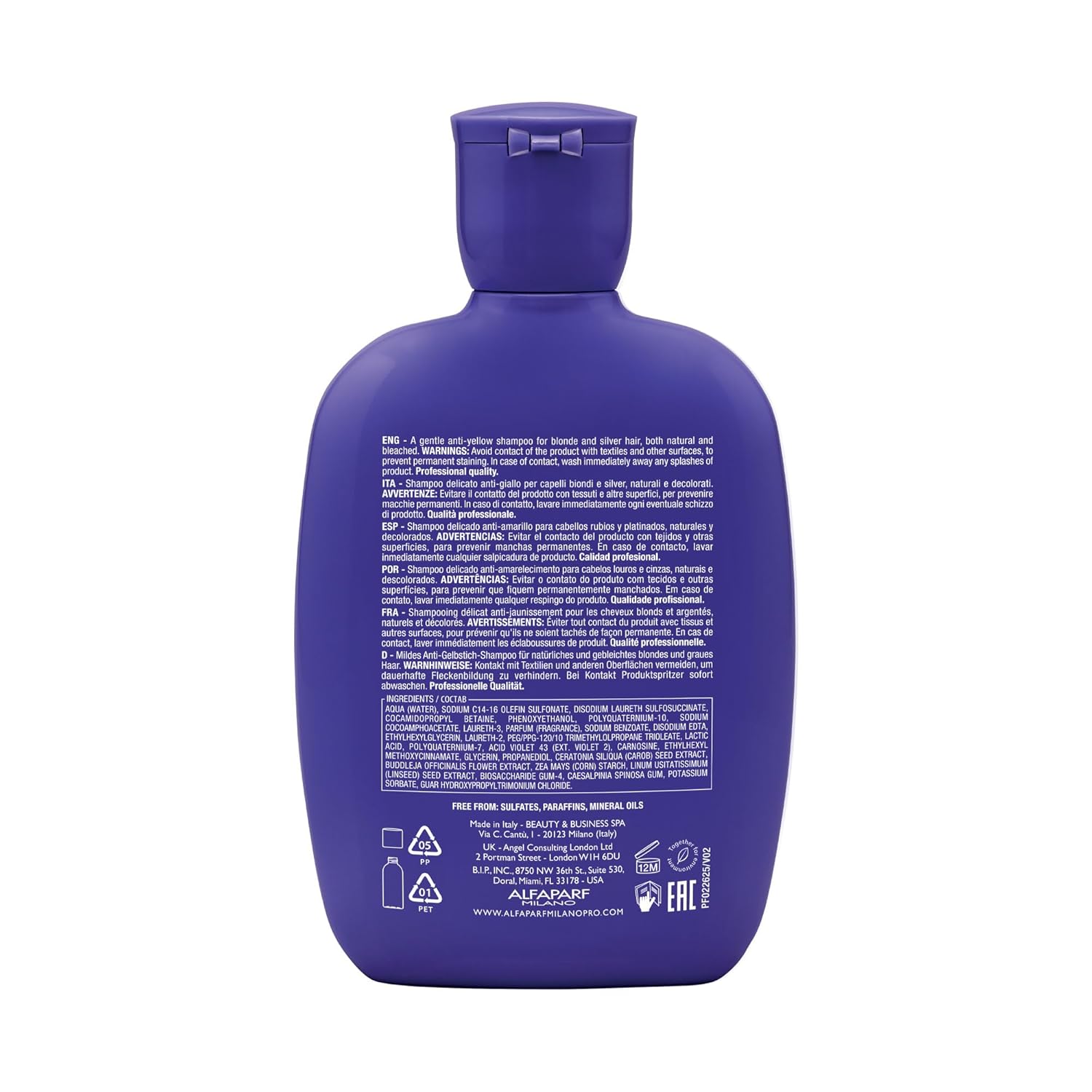 Шампунь Semi Di Lino Blonde Anti-Yellow Low Shampoo от Alfaparf Milano для мужчин и женщин - 8,4 унции (240 мл) — фото 2