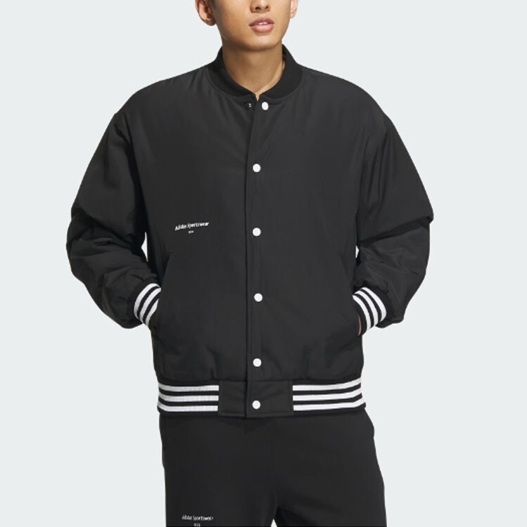 Стеганая куртка мужская черная/белая Adidas, черный/белый — фото 3