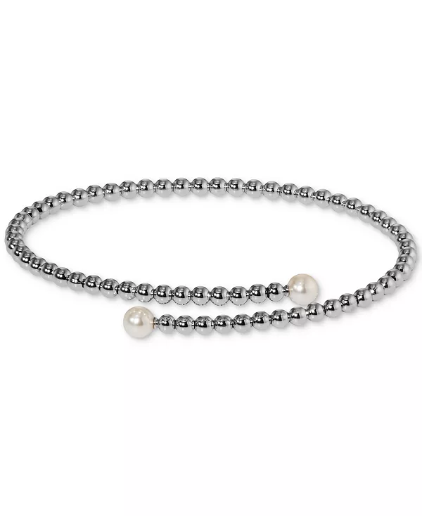 

Браслет Maisie Bypass с серебристым искусственным жемчугом и кубическим цирконием, эксклюзивно в Macy's Eliot Danori, silver