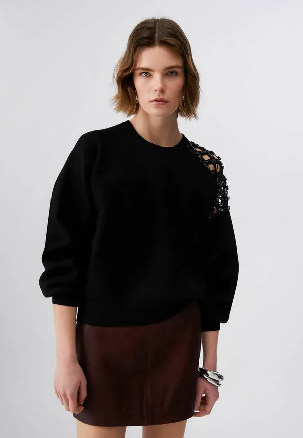 

Толстовка с вышивкой драгоценными камнями Liu Jo, Black, Черный, Толстовка с вышивкой драгоценными камнями Liu Jo, Black