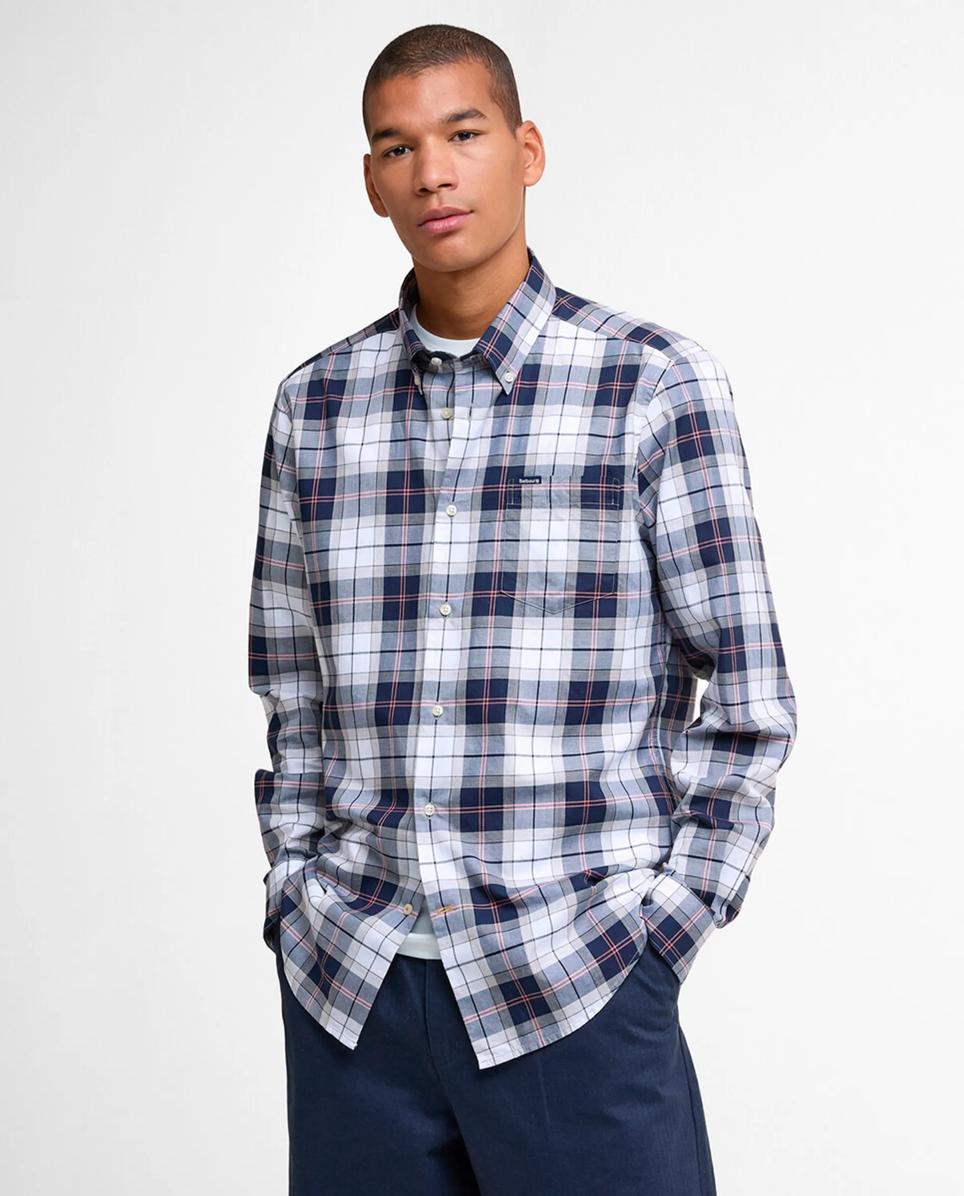 

Мужская рубашка в клетку Barbour, серый