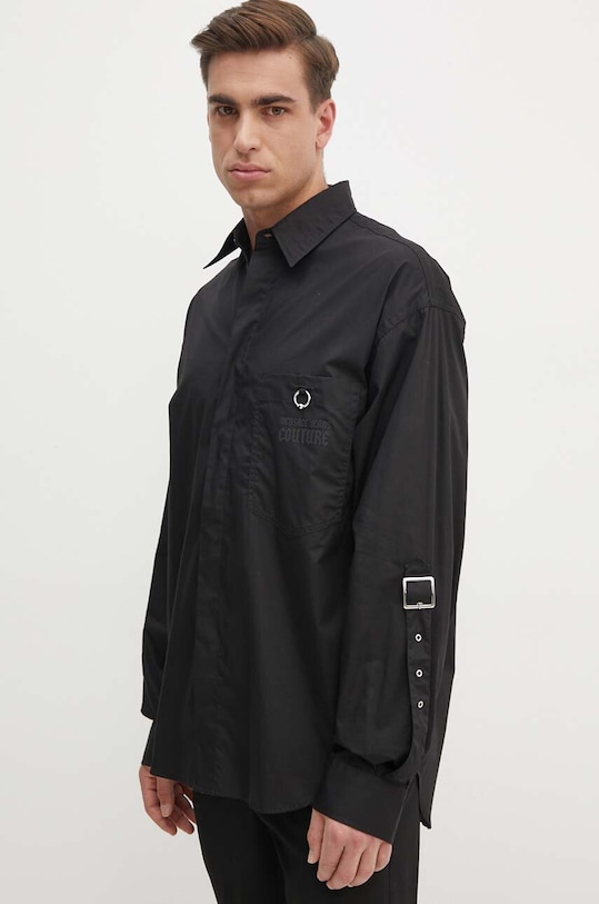 

Хлопковая рубашка Versace Jeans Couture, черный