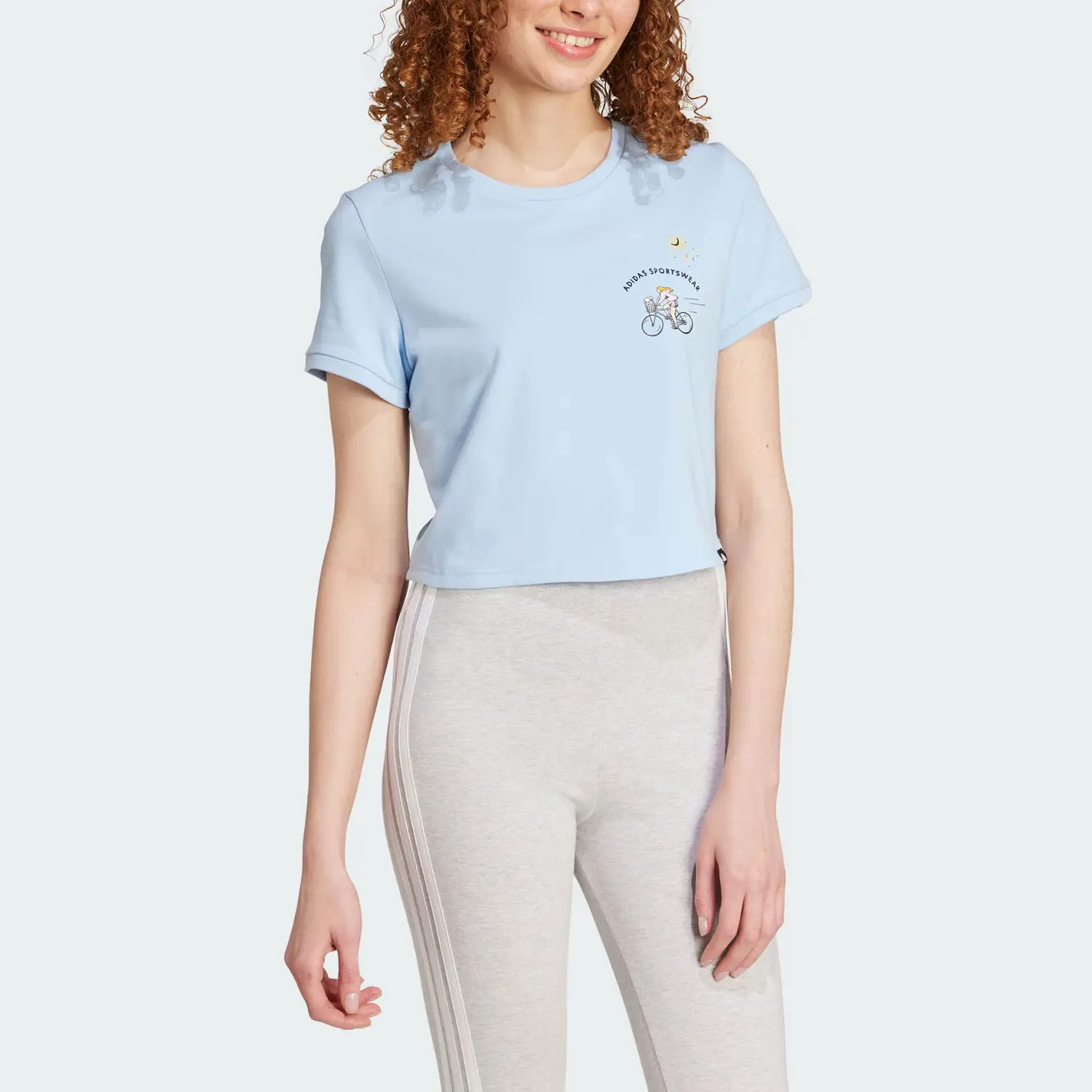 Adidas Спортивная футболка Women's глянцевая отделка blue — фото 4