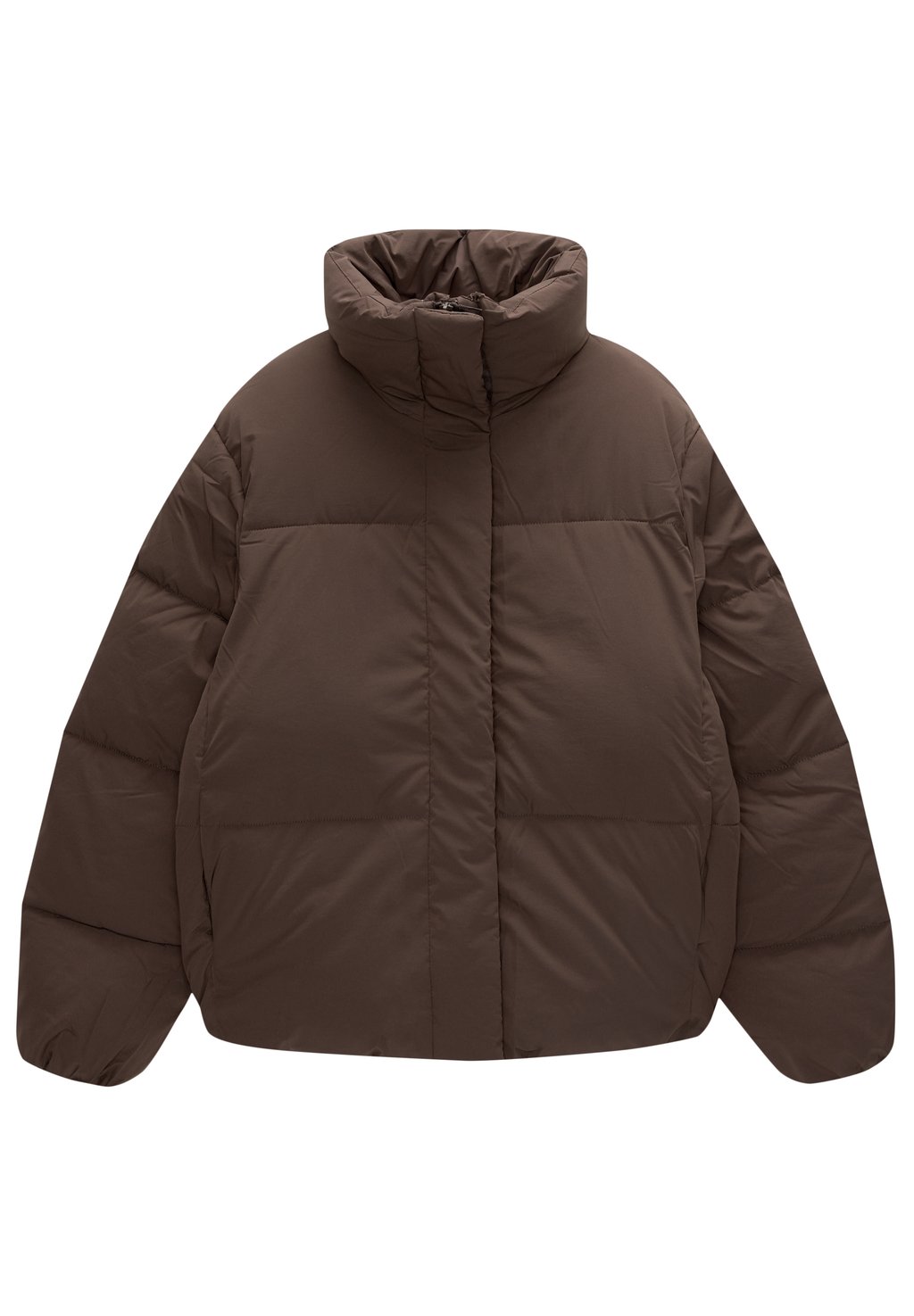 

Зимняя куртка HIGH COLLAR PUFFER PULL&BEAR, темно-коричневый