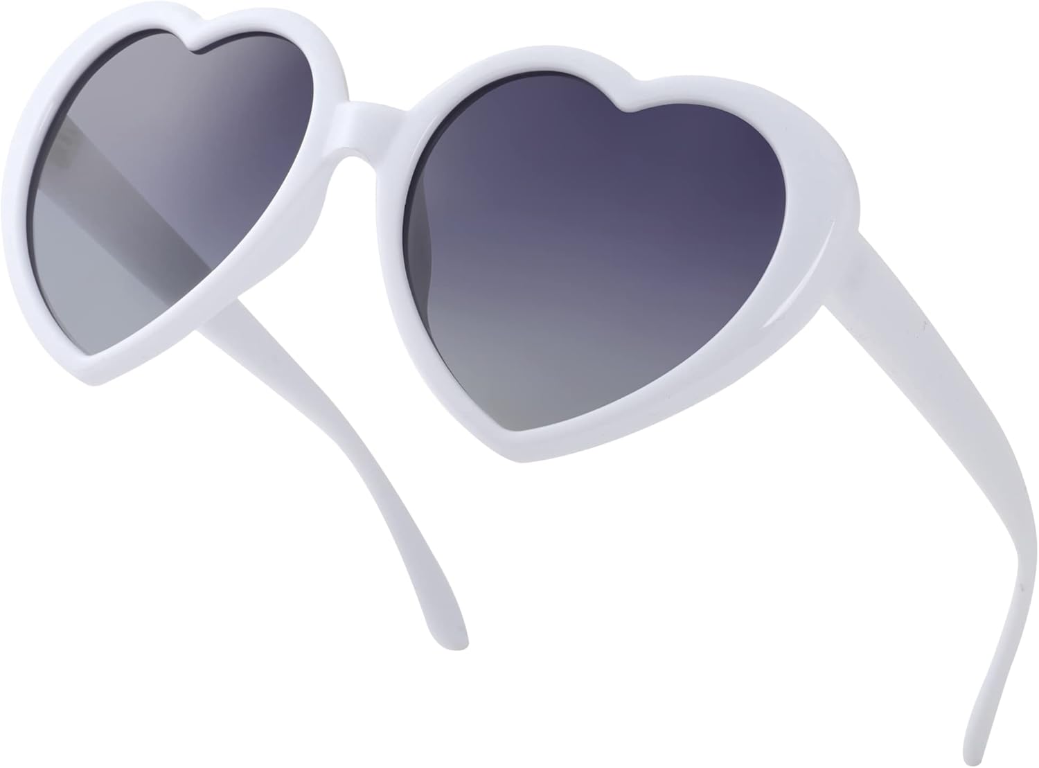 

Поляризованные солнцезащитные очки в форме сердца для женщин и девушек, ретро-очки большого размера, красные очки в форме сердца, милые очки Teumire, A04 White/Gradient Grey