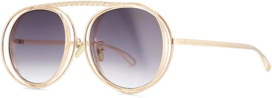 

Солнцезащитные очки с металлической цепочкой, мужские и женские, в стиле стимпанк, ретро, ​​с плоской верхней частью, защита от УФ-излучения UV400, винтажные очки TKKTLLT, Light Gray