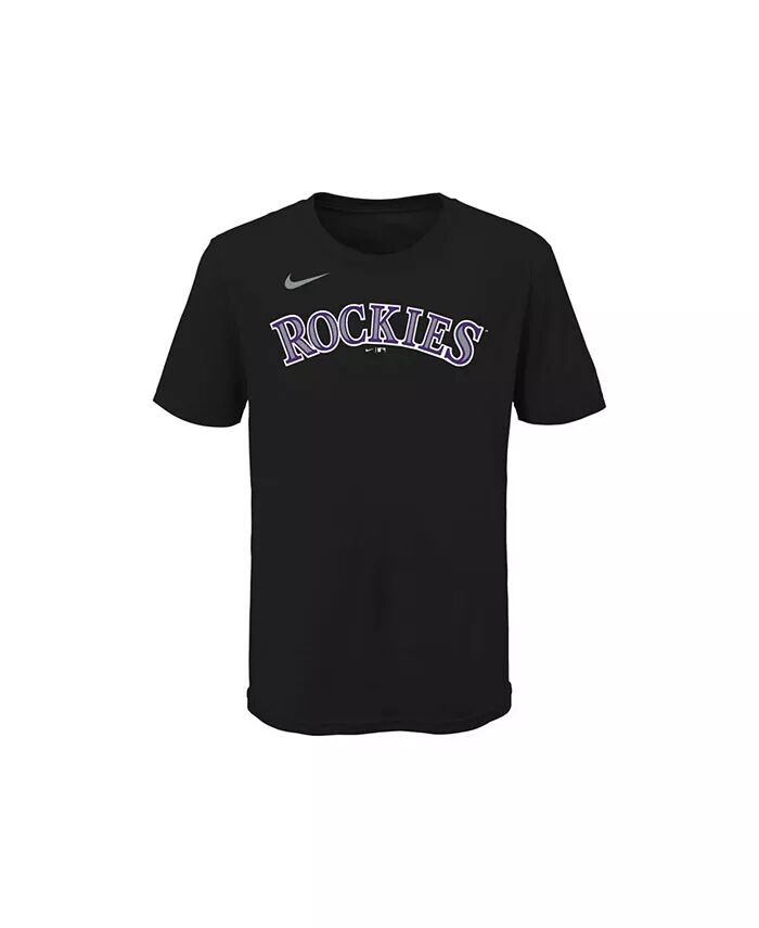 Футболка с именем и номером игрока Colorado Rockies Big Boys and Girls — Чарли Блэкмон Nike, черный — фото 3