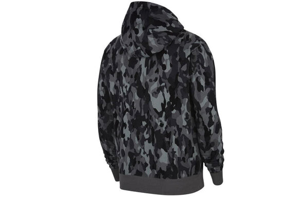 Куртка Nike French Terry Camouflage Casual Breathable Sports Hooded Jacket Black, черный — фото 2