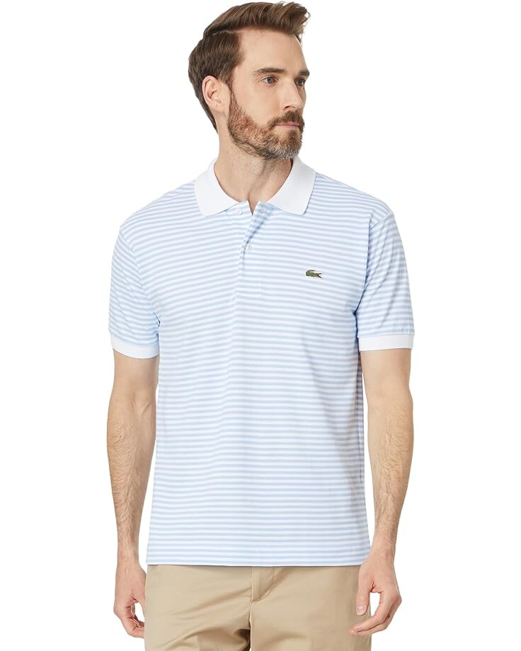 

Поло Lacoste Short Sleeve Classic Fit Stripped Shirt, цвет White/Overview