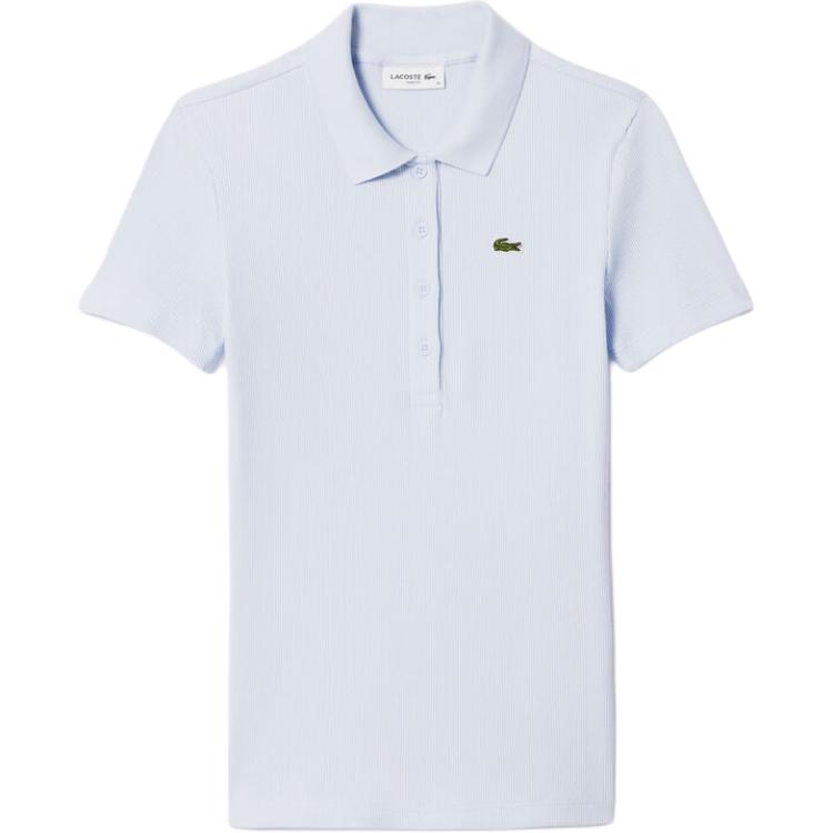 

Поло с логотипом и резинкой LACOSTE, светло-голубой