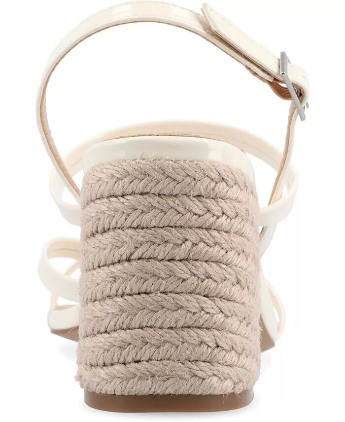 Женские босоножки Olivina Espadrille на блочном каблуке с ремешками Journee Collection, слоновая кость — фото 3