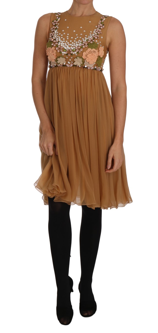 

Изысканное платье А-силуэта из золотистого шелка Dolce & Gabbana, золотой