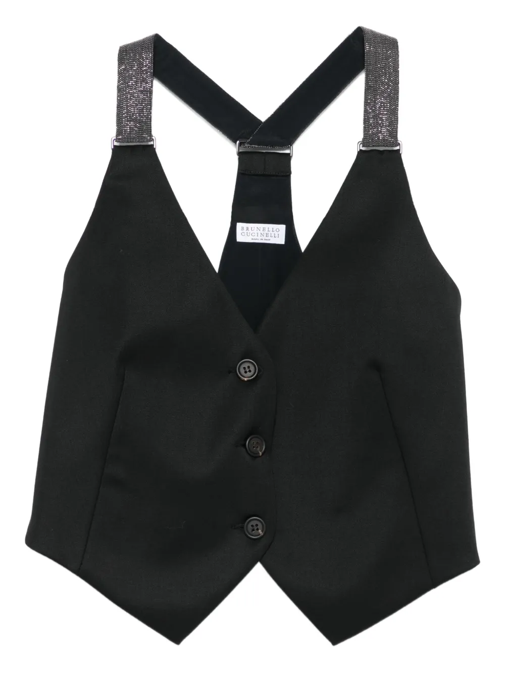 

Жилет с блестками Brunello Cucinelli, черный